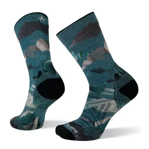 Men's PhD® Outdoor Light Mountain Camo Print Hiking Crew Socks Silk floral dresses