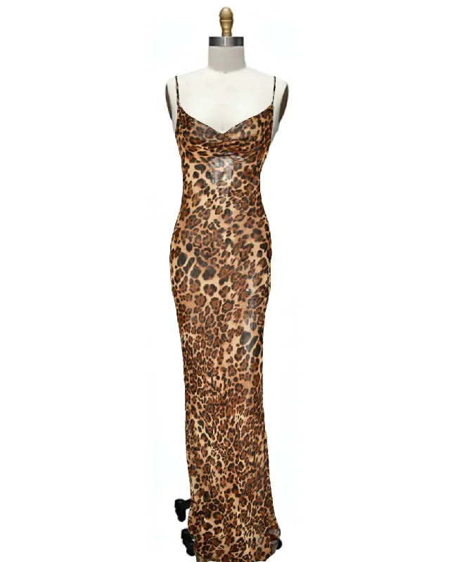 Slink- the Leopard Print Bias Cut Satin Slip Dress 3 Color Ways Stretchy floral dresses