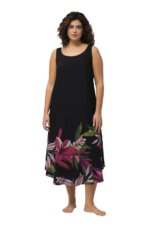 Ulla Popken Floral Hem Dress Cotton floral dresses