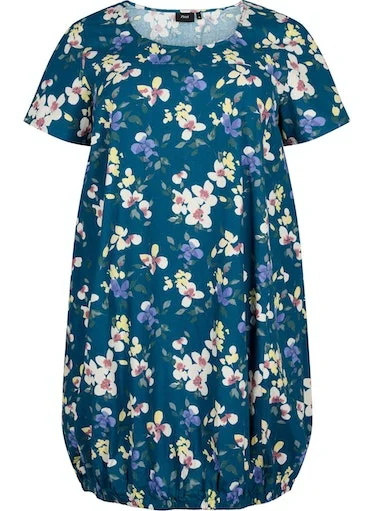 Zizzi Cotton Bubble Dress in Floral Print Brunch floral dresses