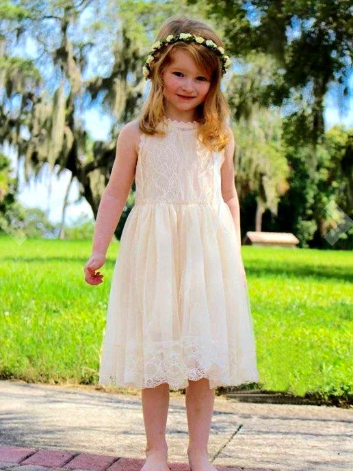 Flower Girl Dresses Beautiful Sleeveless Lace Tulle JKF024 Classic Tulle Dress