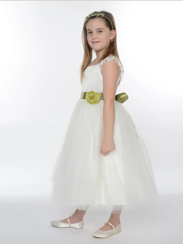 Flower Girl Dresses Hand-Made Flower Satin and Tulle JKF029 Tulle Dress Twirl