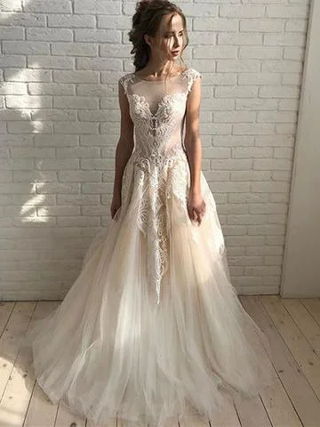 Beautiful Prom Dresses Scoop Aline Tulle Open Back Prom Dress Long Evening Dress JKL1251 Bohemian Tulle Dress