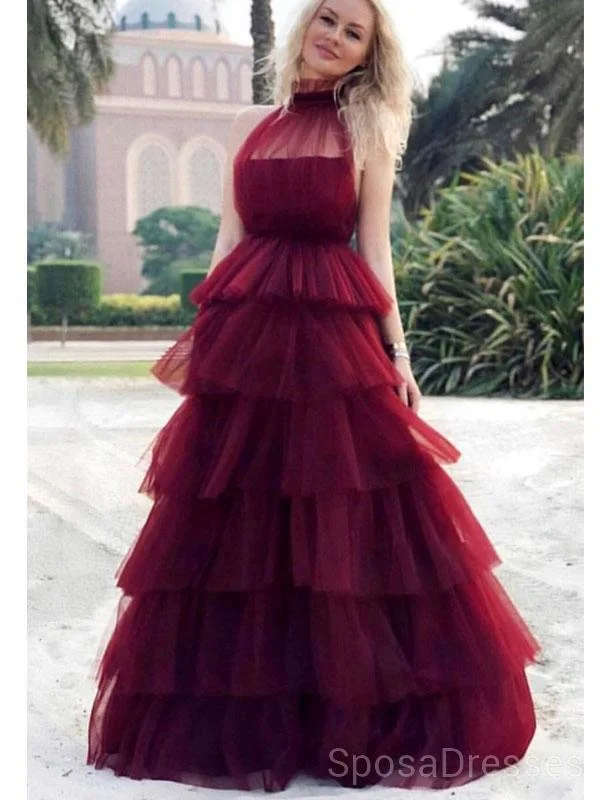 Haler Tulle Cheap Long Sexy Evening Prom Dresses, Cheap Custom Sweet 16 Dresses, 18505 Tulle Cocktail Dress