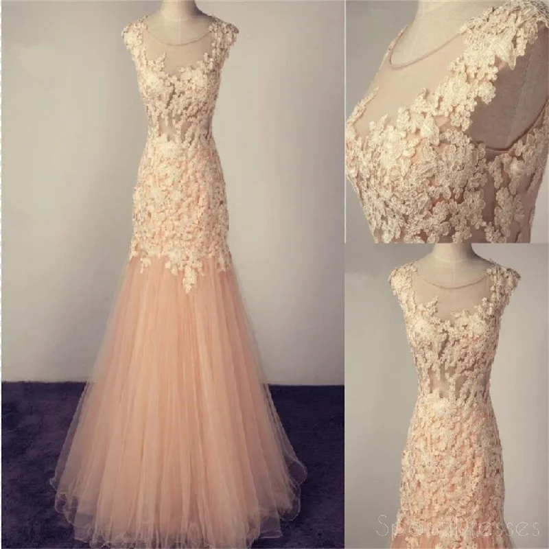 Scoop Prom Dress,Tulle Prom Dress With Lace Appliques,Charming Prom Dress ,Popular Bridesmaid Dresses,Pretty Prom Dresses ,Evening Dresses,Long Prom Dress,Prom Dresses Online,PD0138 Tulle Bodycon Dress