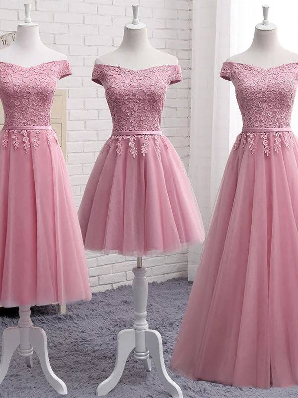 Sexy Bridesmaid Dresses Off-the-shoulder Tulle Long Bridesmaid Dresses JKB053 Boho Tulle Dress