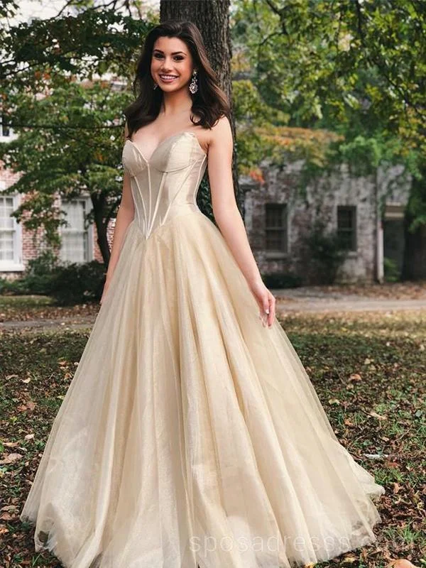 Sweetheart A-line Tulle Long Evening Prom Dresses, Cheap Custom Sweet 16 Dresses, 18554 A-line Tulle Dress