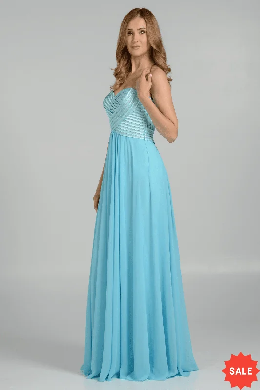 Strapless Sweetheart Gown with Sequined Top by Poly USA 7714 Sparkly Mini Sequin