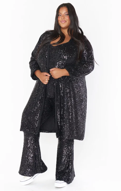 Encore Duster ~ Midnight Glitz Sequins Backless Sequin Dress