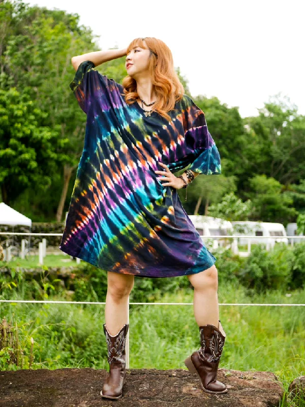 Nebula Burst Hippie Oversized Cotton Tunic Shirt Dress Soft Shirt Dress