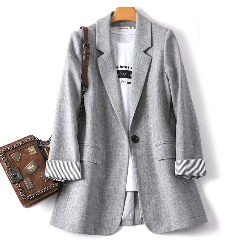 Ladies Long Sleeve Spring Casual Blazer 2023Business Plaid Suits Women Work Office Blazer Women Coats  Woman Jacket Women's wool jackets