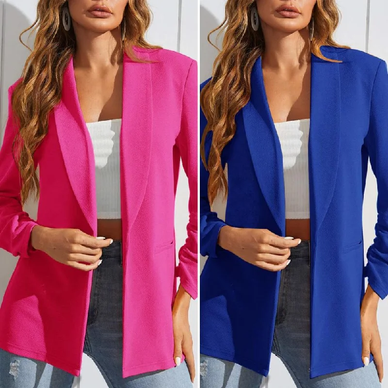 Office Lady Slim Jacket Solid Color Lapel Casual Outerwear Jacket Women Blazer Women Jacket Blazer mujer ensembles de blazers Women's lightweight summer jackets