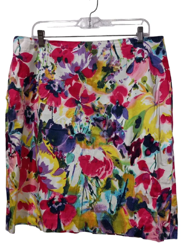 Floral Print Skirt Midi Jones Wear, Size L Elegant Midi Look