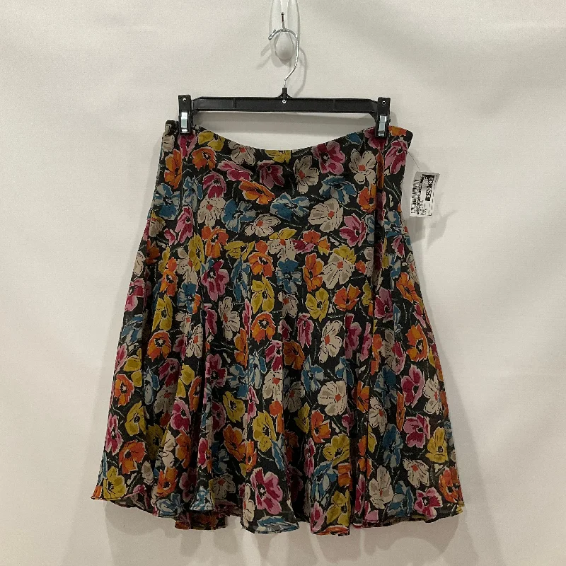 Floral Print Skirt Midi Lauren By Ralph Lauren, Size S Cozy Midi Skirt