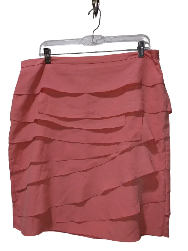 Pink Skirt Midi August Silk, Size L Midi Skirt Trendy