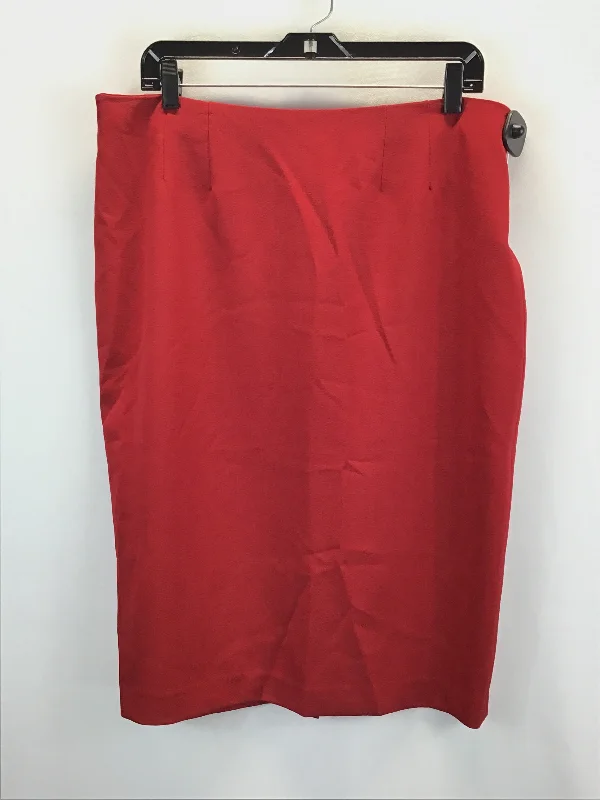 Red Skirt Midi Kasper, Size 12 Sporty Midi Skirt