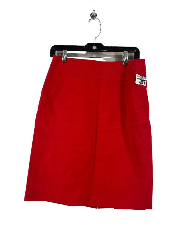 Red Skirt Midi Liz Claiborne, Size 10 Front Button Midi