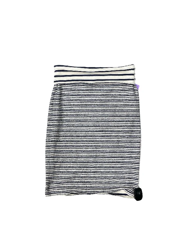 Striped Pattern Skirt Midi Three Dots, Size Xs Skater Midi Skirt