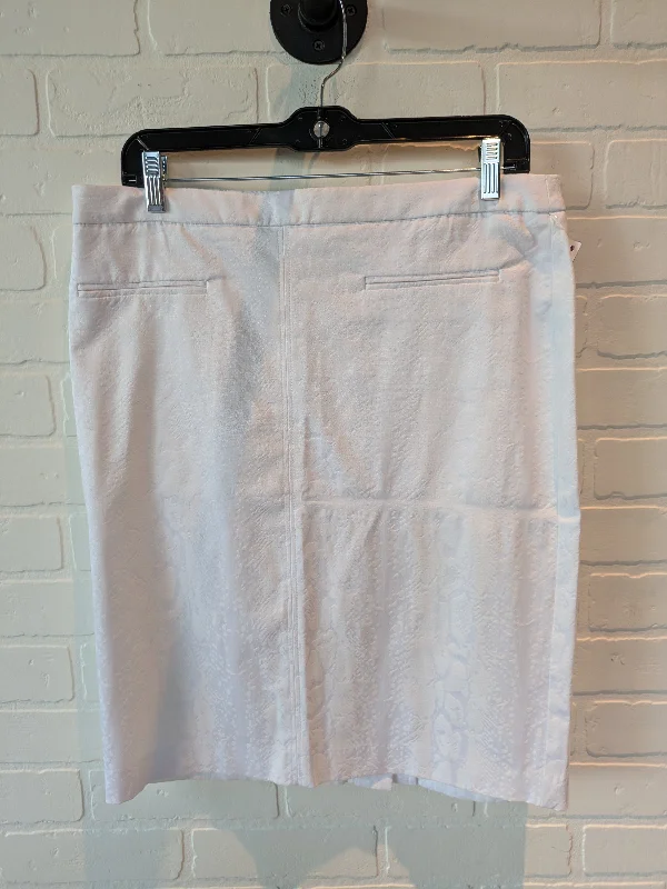 White Skirt Midi Attyre, Size 12 Fitted Midi Skirt